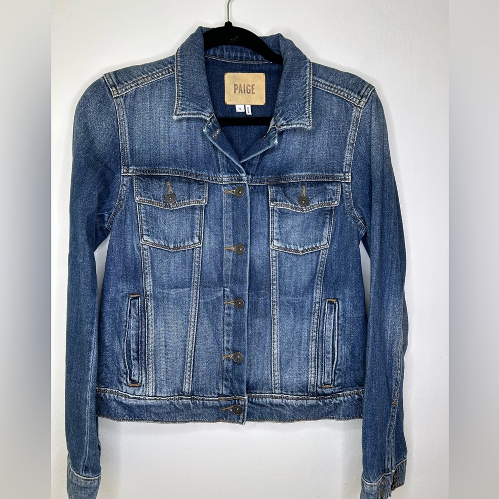 PAIGE Rowan Women’s Blue Jean Jacket Classic Design Cotten Blend Size small - Picture 2 of 7